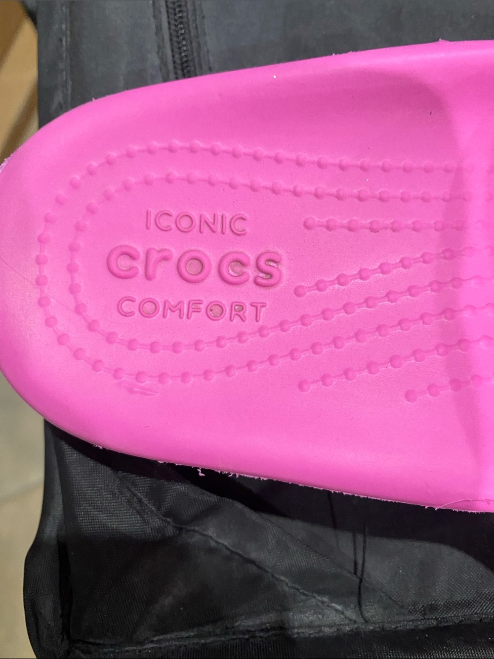 CROCS Hot Pink Kids Slide Sandals with Fun Jibbitz Charms - Picture 4 of 6